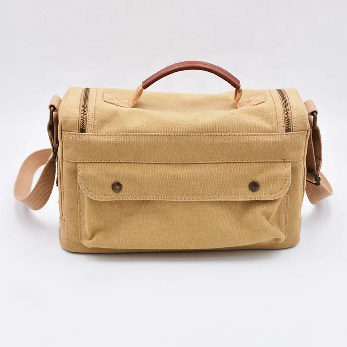 Vintage Waterproof Military Messenger Canvas DSLR Camera Bag