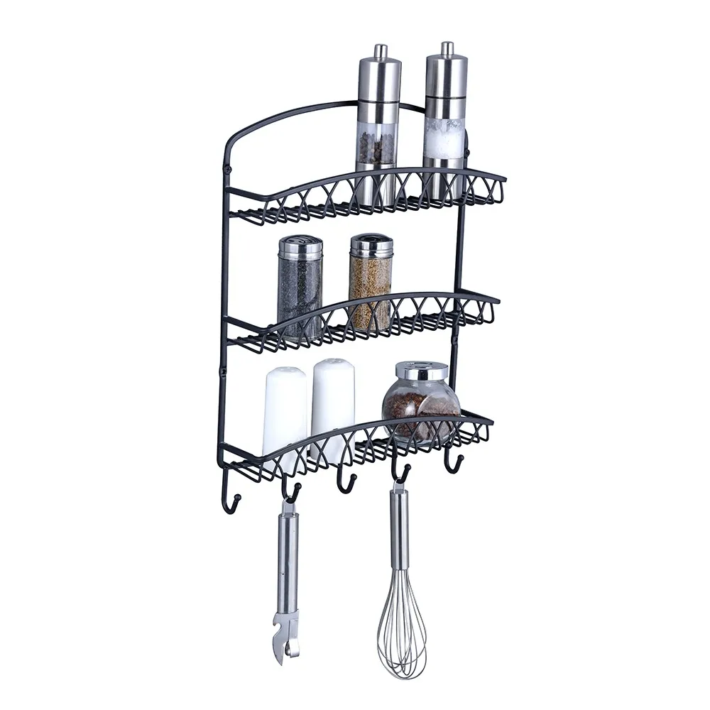 Kitchen Accessories Wrought Iron Wall Mounted Spice Rack
