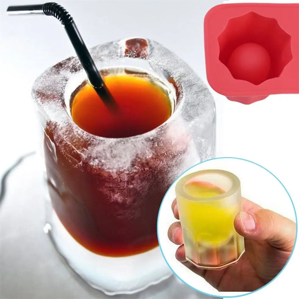 
Silicone Ice Cube Shot Glass Mold Maker 