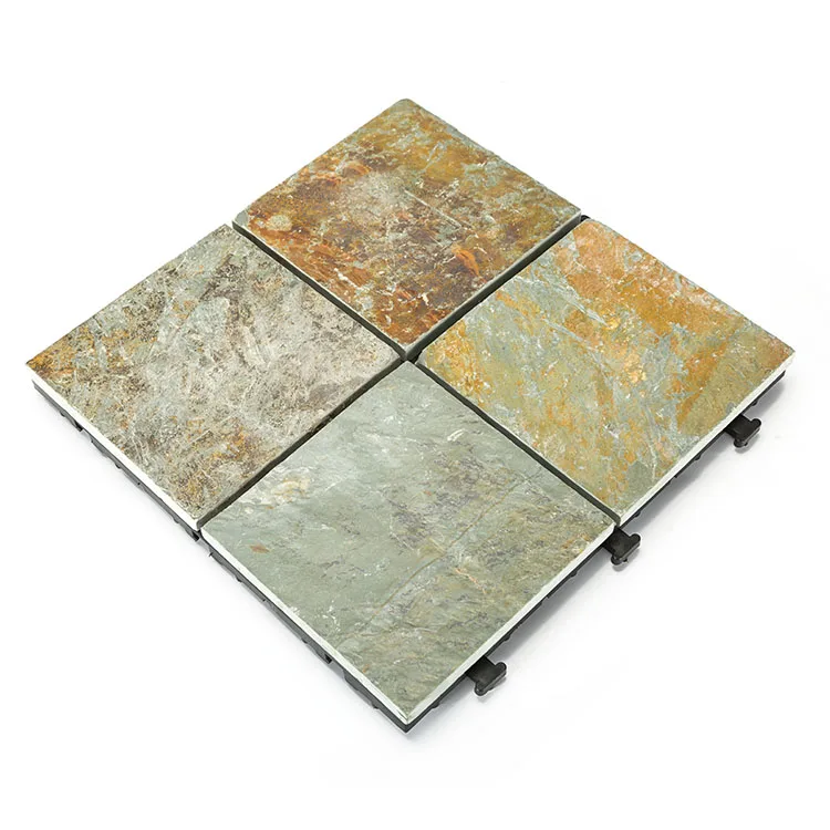 
2019 new design slate interlocking floor natural stone outdoor tile 