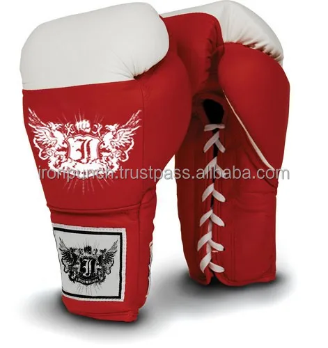 Amateur Competition Lace-Up Boxing Gloves in Cowhide leather