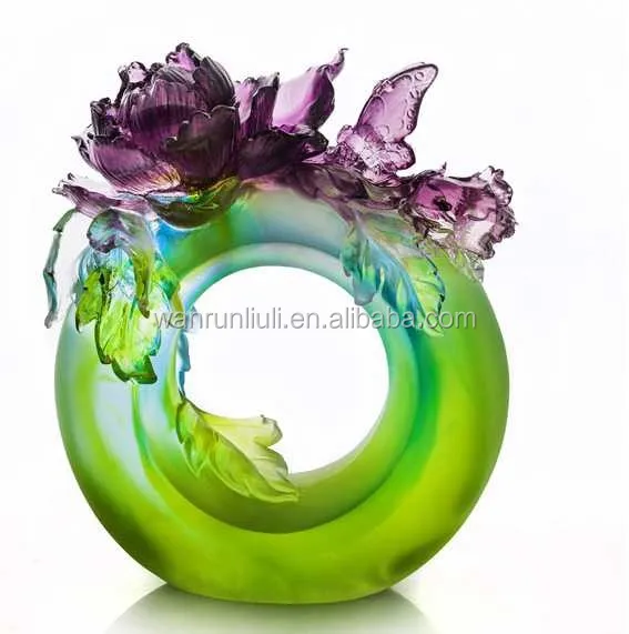 crystal butterfly vase for interior ornament