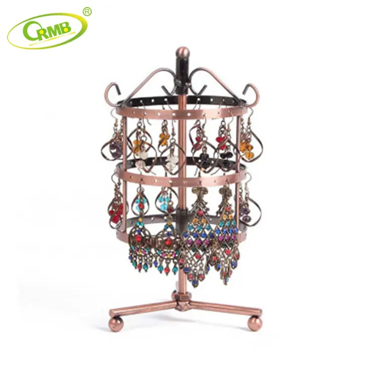 
Factory supply cheap creative earring holder hanging jewelry display metal revolving jewellery holder 