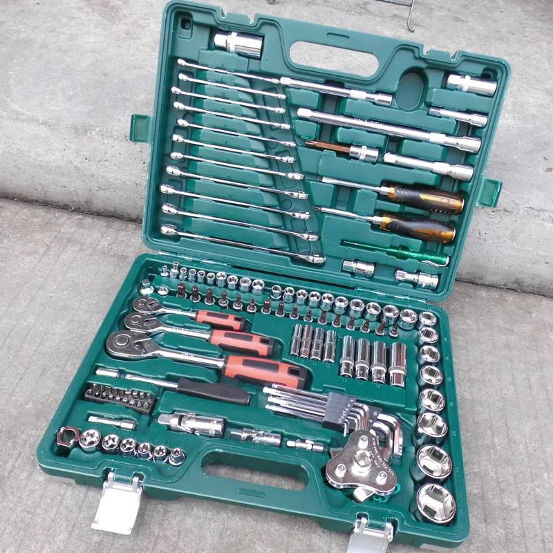 Low Cost High Quality 121-piece Socket Ratchet Wrench Set for Machine or Auto Maintenance and Repair
