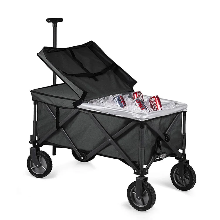 Outdoor Utility folding portable wagon rolling cooler cart for summer beach