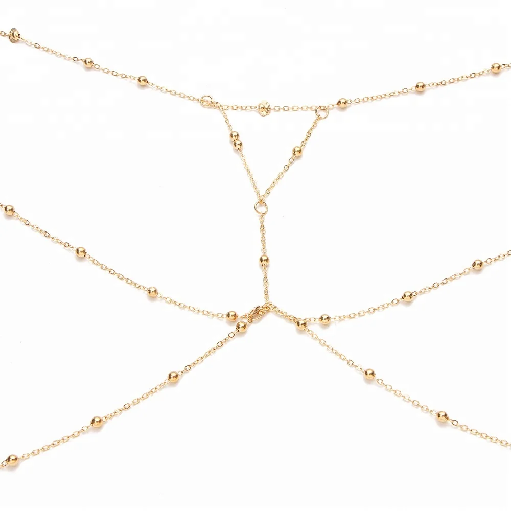 Fashion women sexy bra waist beads chain slave body jewelry
