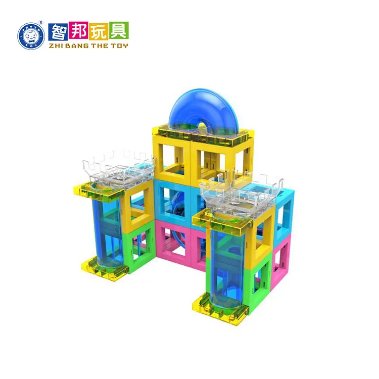 Educational Toys Distributors Good Quality 54Pcs Magnetic Blocks With Marble Run For Sale