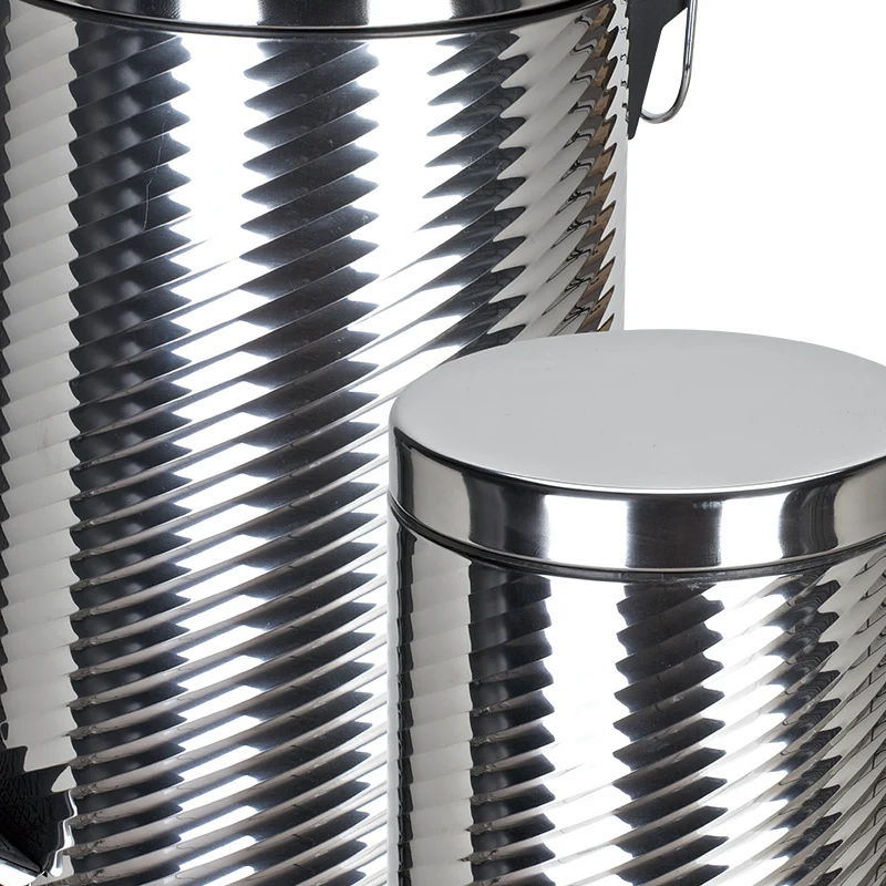 Stainless Steel Round Shaped Dustbin All Size  Step Bin Indoor Kitchen Using Waste Bin Outdoor Rubbish Bin With Soft Closing