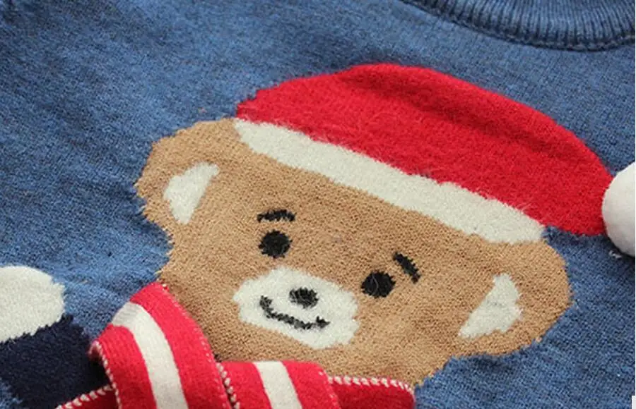 Winter boy sweater christmas , kids intarsia long sleeve angora knit pullover sweater