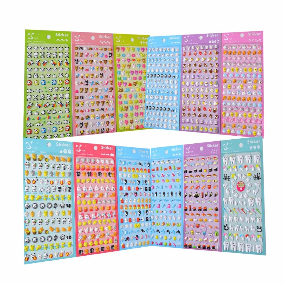 Пользовательские клейкие Мультяшные 3D пышные наклейки для детей