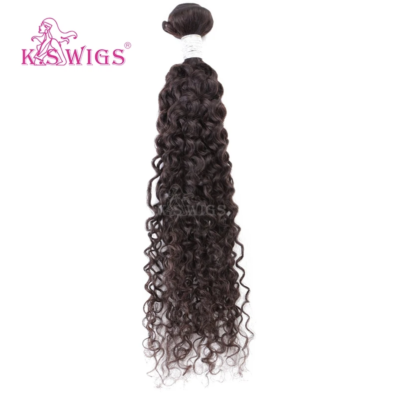 
K.S WIGS Deep Wave Bundle Hair 18 Inch Black Deep Wave Ponytail Hair 100g Soprano Remy Deep Wave Hair Extensions 