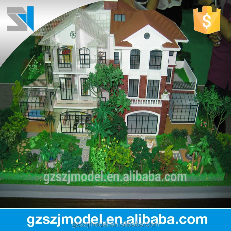 Customized scale villa house model,architecture 3d maquette for real estate