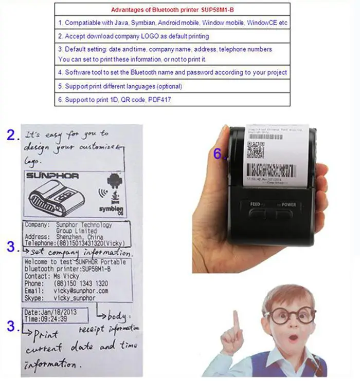 
Onsale 58mm receipt printer work with android thermal printer SUP58M1 