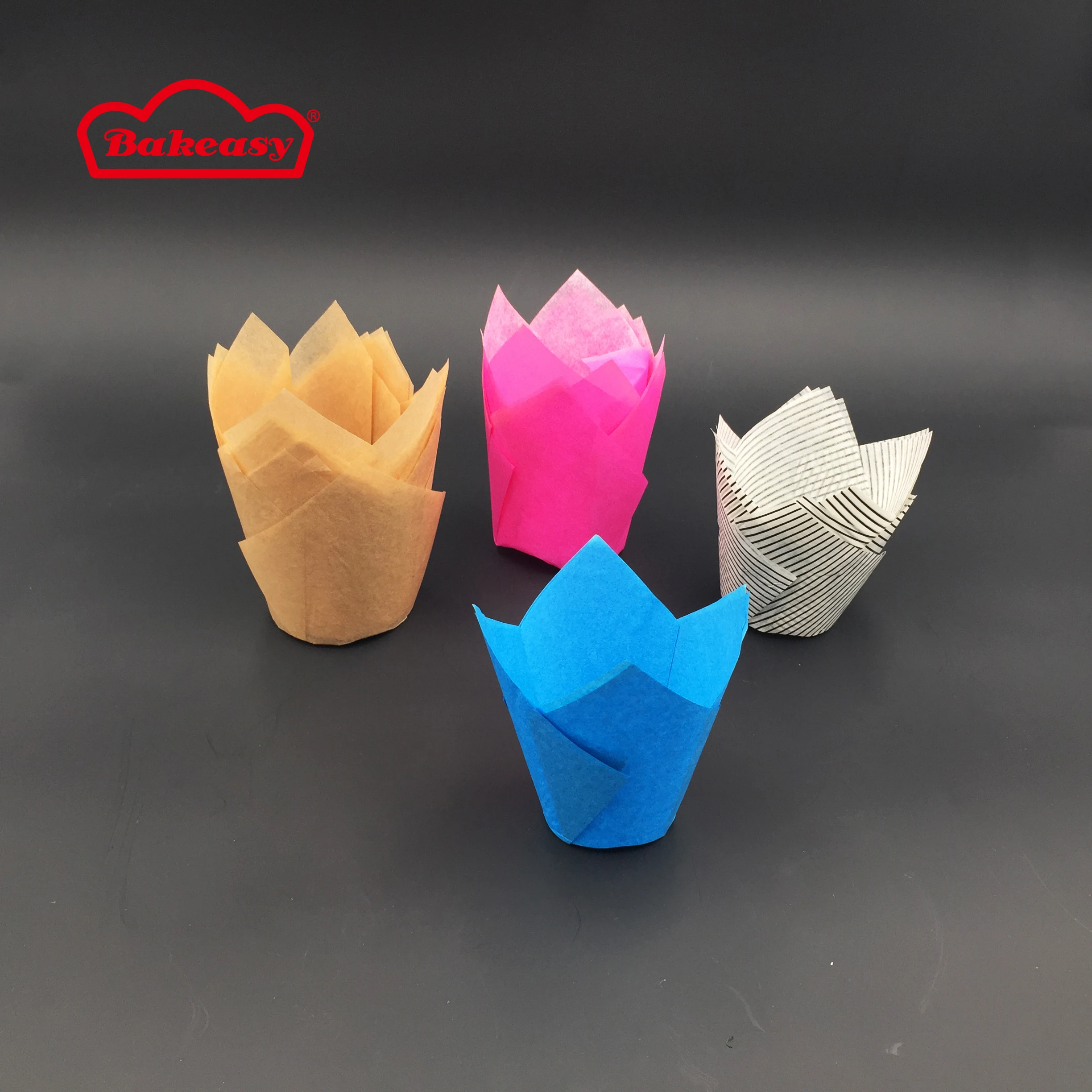 100PCS 200PCS Natural color tulip cupcake case with safe material baking cups Chinese manufacturer