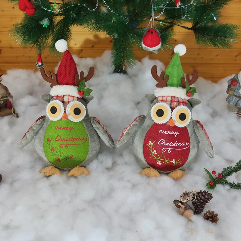 
Unique Christmas holiday decoration plush owl doll christmas decoration 
