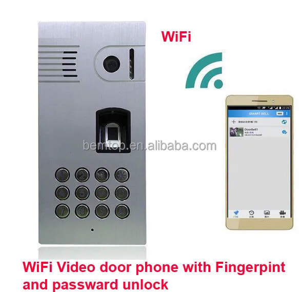 
720P HD Live Streaming Fingerprint & Code Access Smart IP WIFI Video Door Phone with IR Night Vision and Motion Detection Alarm 