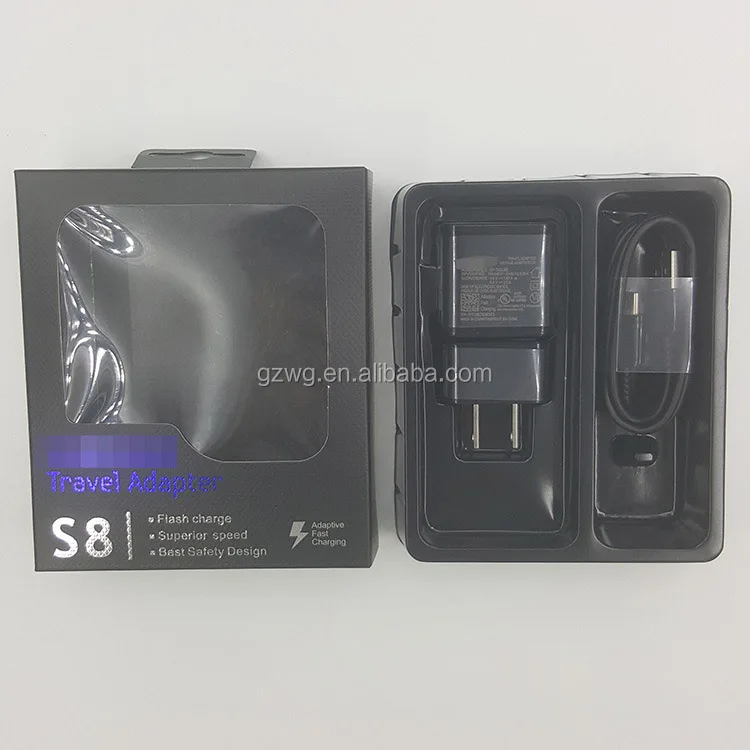 factory S8 fast charger adapter 2.1A output with S8 TYPE-C usb cable and package 2 in 1 charger for samsung galaxy S6/S7/S8