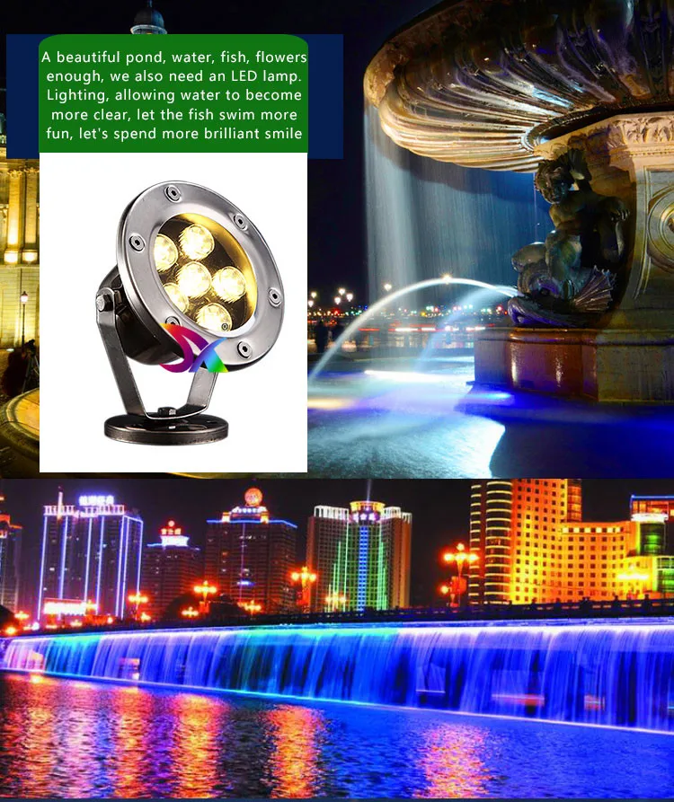 Китай подводный бассейн светодиодные фонари светильник 9 Вт подводный светодиодный свет фонтана