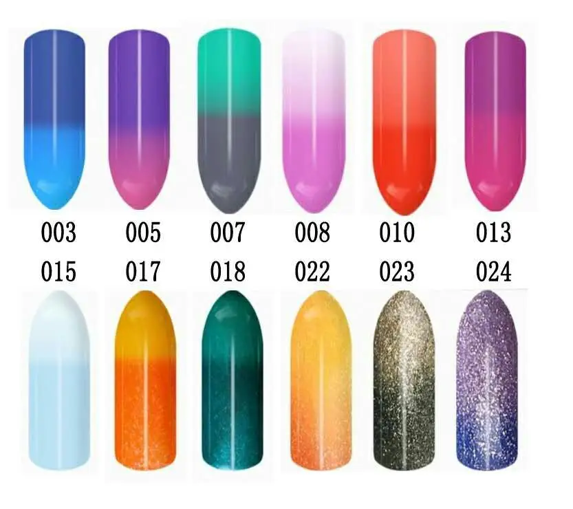 2019  new innovation nail art 12 colors temperature change gel polish
