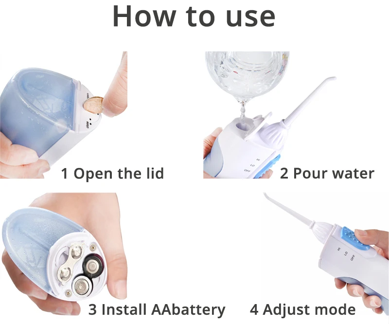 
2021 High Quality battery powered water flosser oral irrigator as seen on tv 