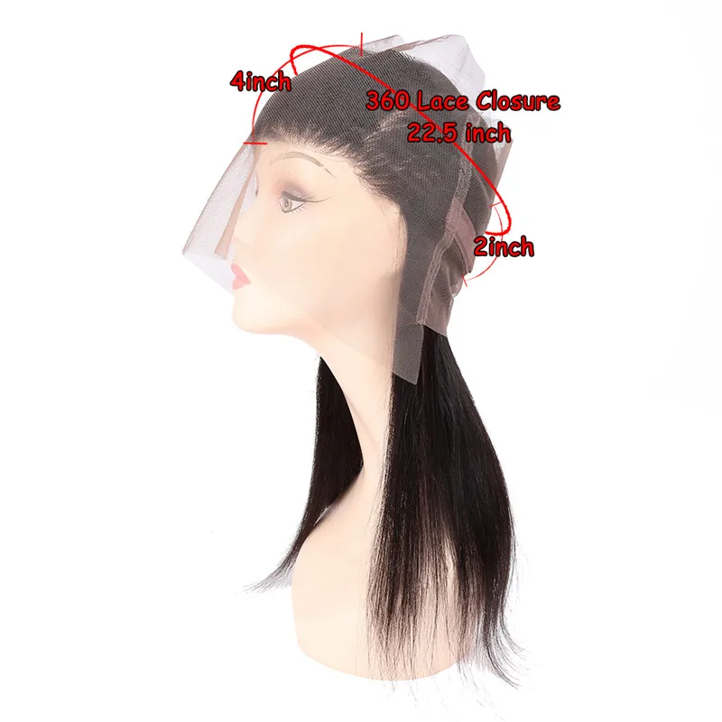 Brazilian Virgin Hair Straight with 360 lace frontal closure 8A Grade Virgin Unprocessed brazilian Human Hair bundles