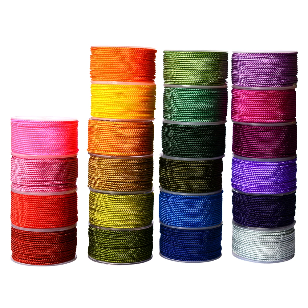 LONGJIE manufacturer wholesales 29 colors 2mm Long-lin hand-woven jewelry making thread 18m