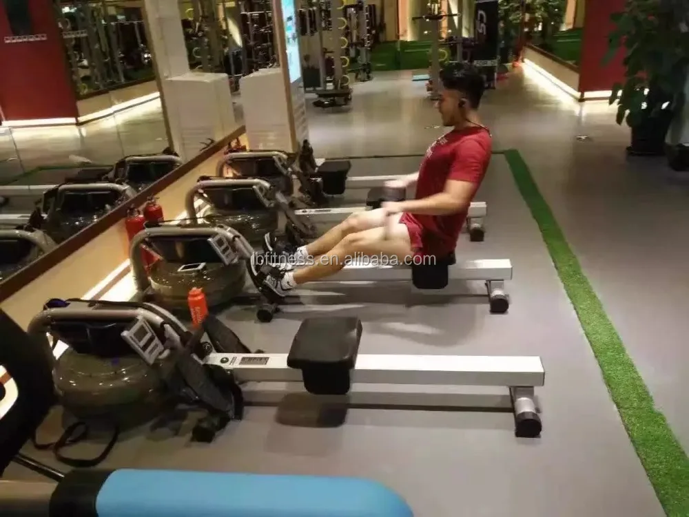 OEM Indoor Gym Fitness Equipment Mental Water Rower Rowing Machine with Monitor