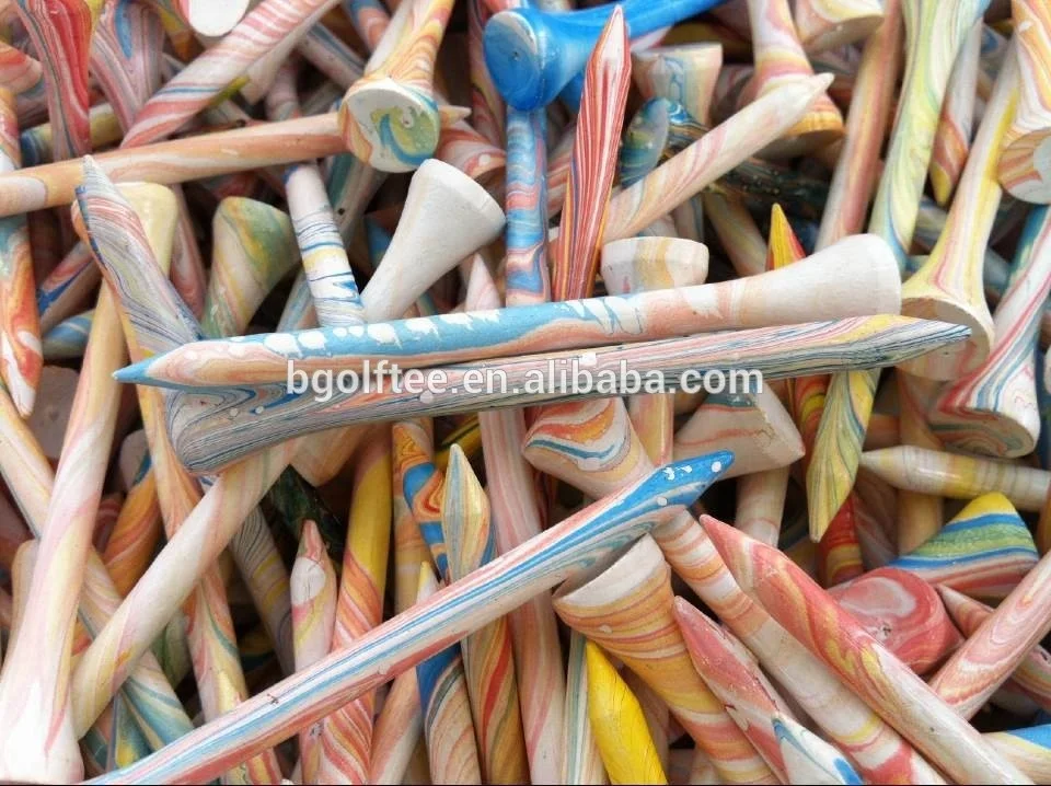 Special multi colorful golf tees in hand painting