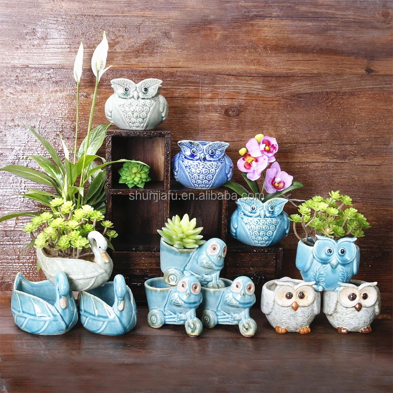 Yellow Duck Hot Sale Artificial Small Flower Mini Plant Pots Succulent Ceramic Flower Pot