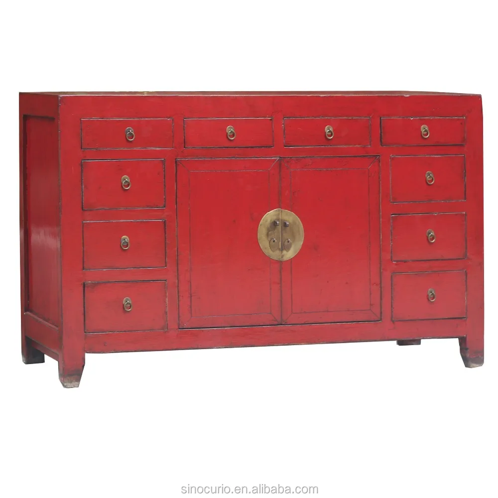 Chinese antique furniture wood hand painted Shanxi side cabinet