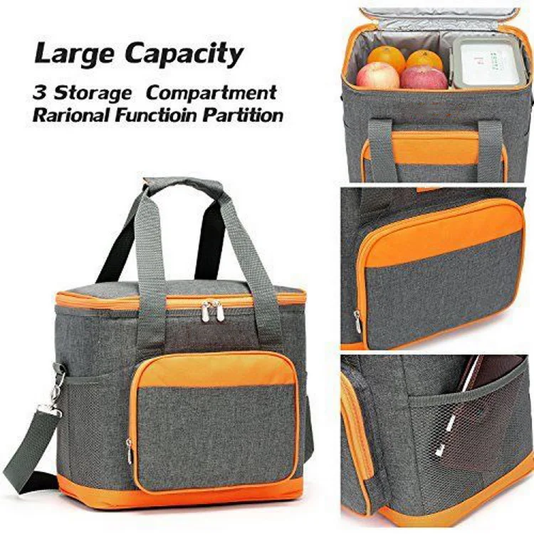 Large Capacity Lunch Box Insulated Bag Picnic Soft Cooler Tote For Men Women