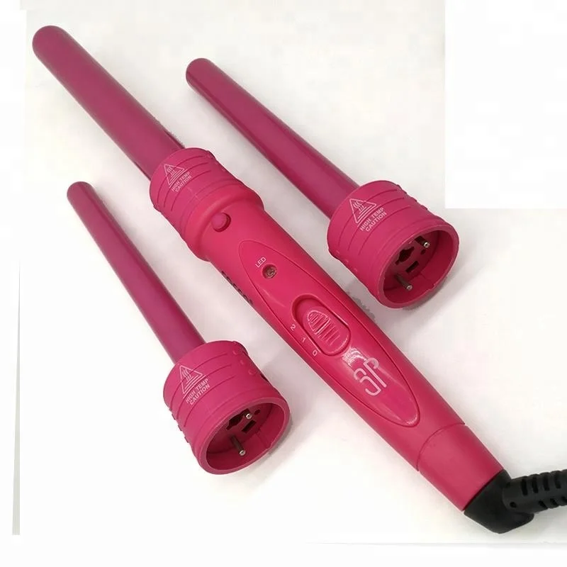 3-in-1 ceramic hair curling iron 1 inch tourmaline wand hair curler