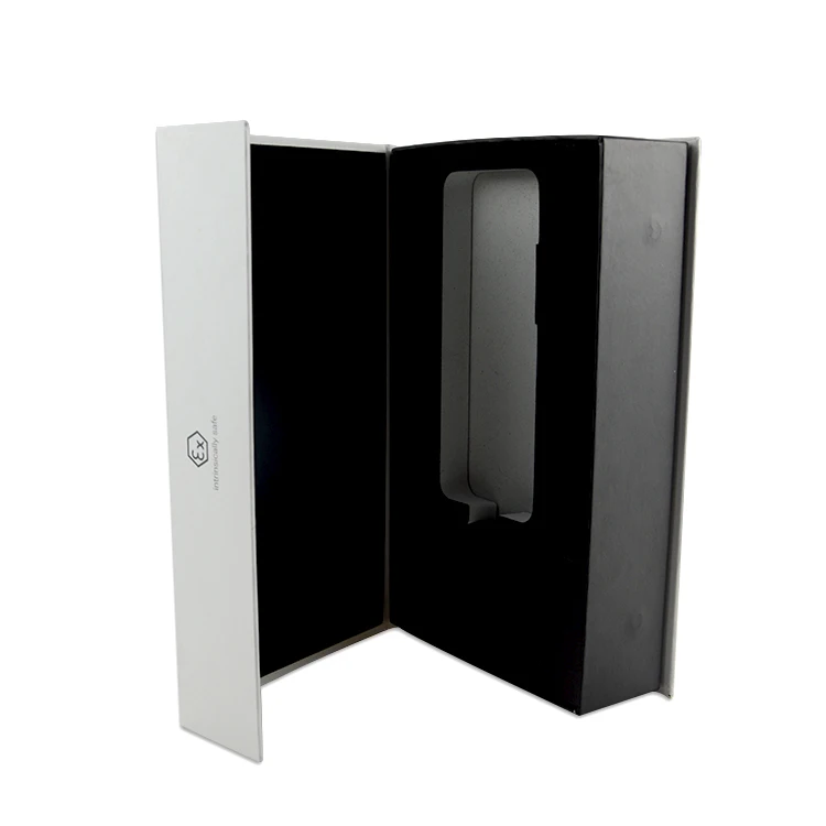 Luxury flip top boxes with magnetic catch white gift box cardboard magnetic closure gift box for phone