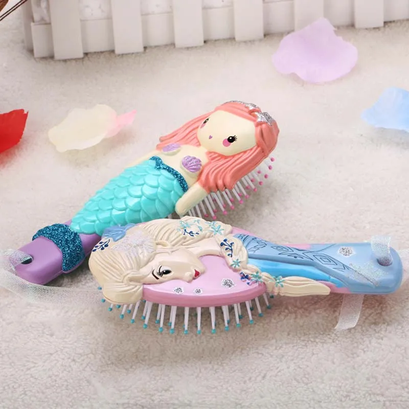 Masterlee Brand Cute Cartoon Mermaid Hair Comb 3D Design Kids Comb baby hair brush