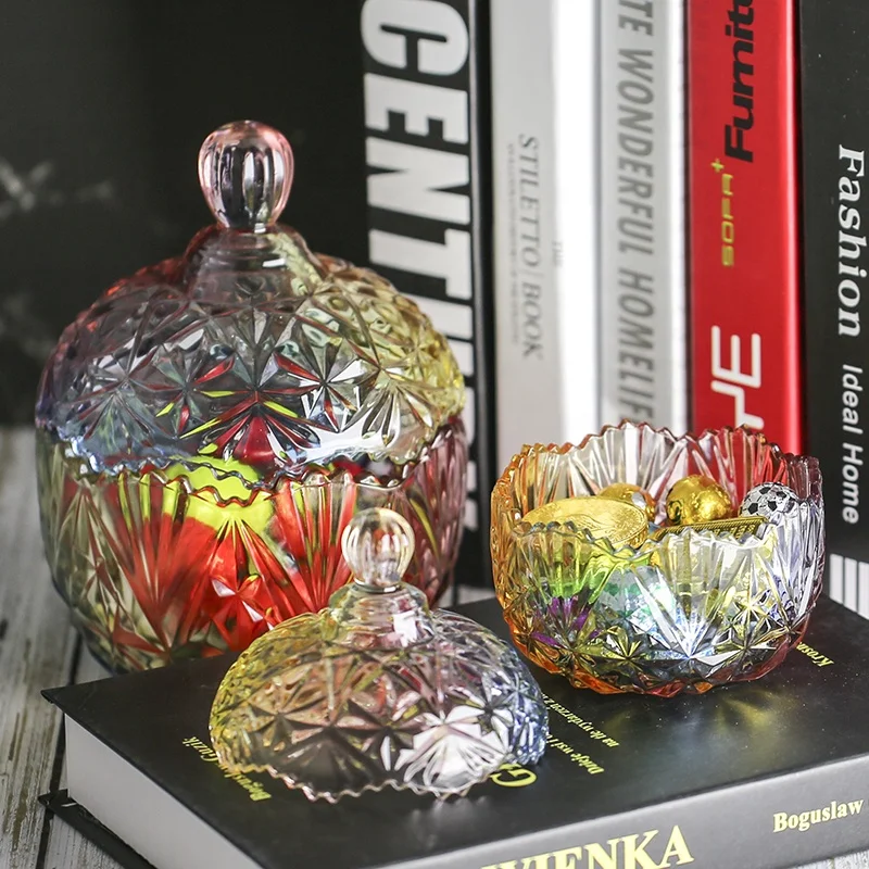 Machine pressing cheap transparent glass candy jars and lids