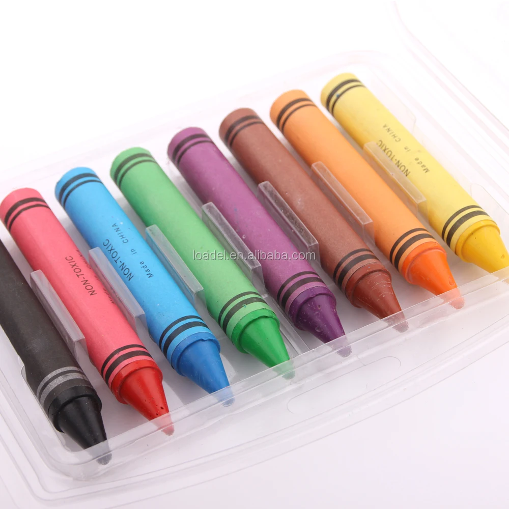 8 colour double blister Non toxic crayons  big crayons