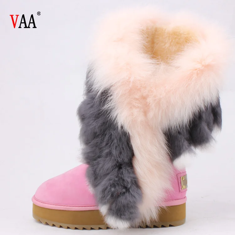 Зимние сапоги из натуральной кожи с мехом енота