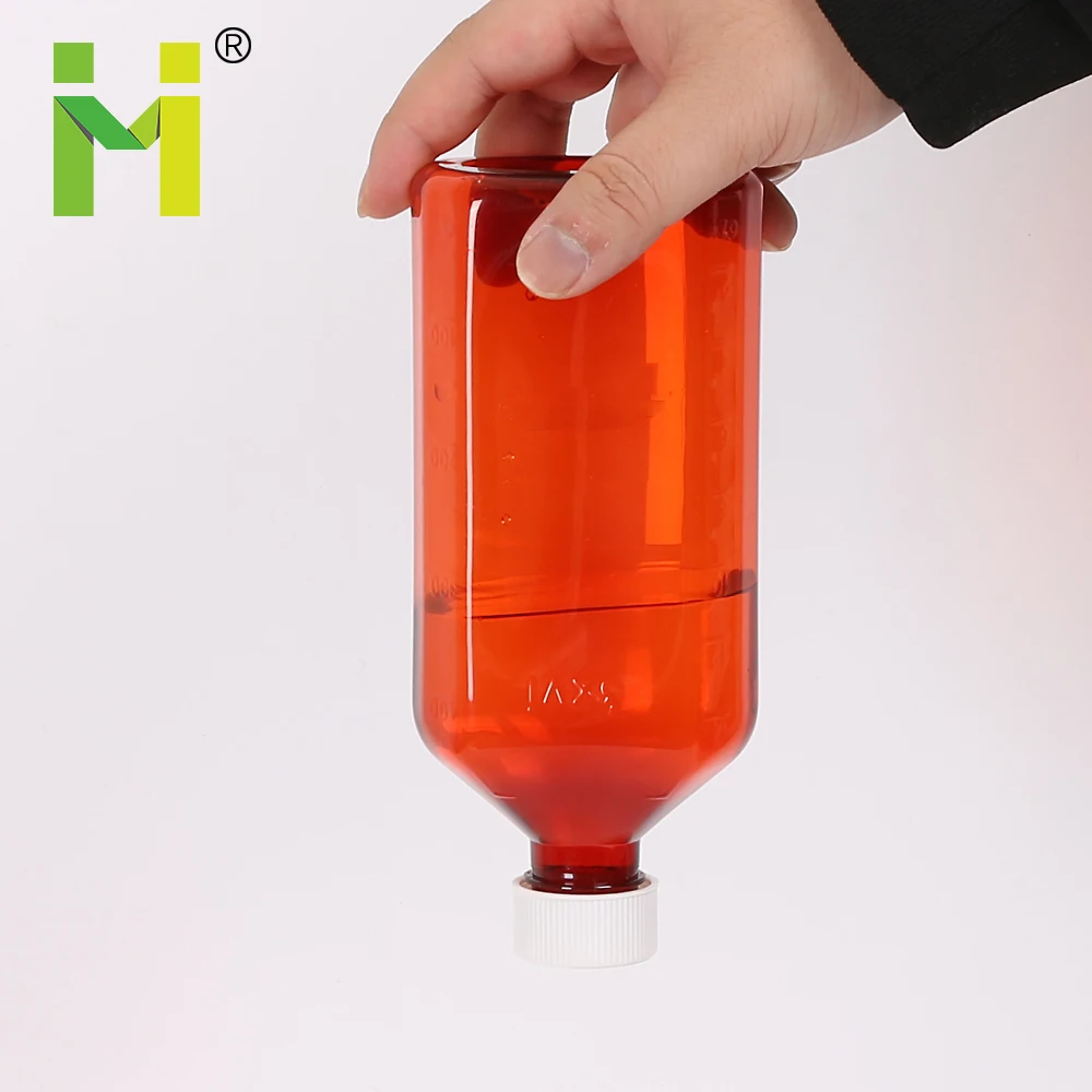Pet Plastic Liquid Medicine Bottles 12 oz plastic bottles with lids oval medicine  bottles
