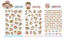 6 Sheets set Cute Lovely Girls Phone Calendar Book Album Diary Decor Paper Sticker Scrapbooking Kawaii