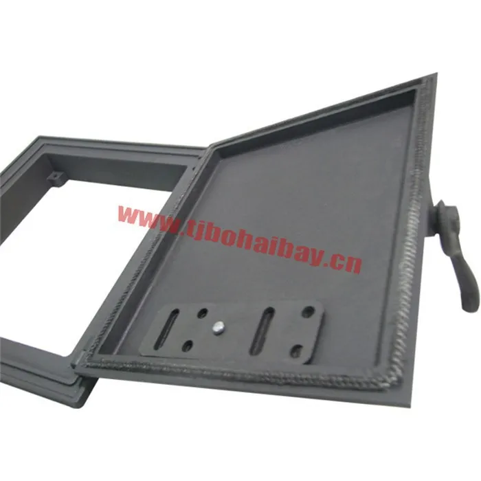 Modernist elegant design cast iron fireplace door