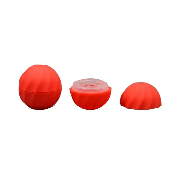 7g colorful plastic lip balm container ball shaped lip balm box lip protector tube