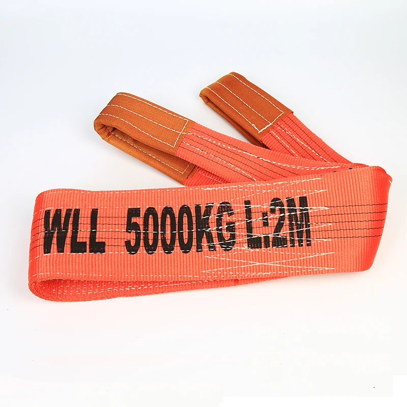Polyester material color code 5 ton webbing hoist lifting belt slings