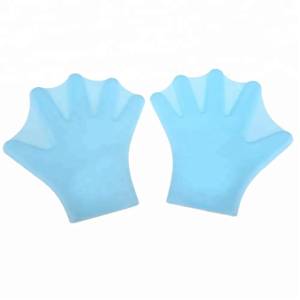 silicone swim aquatic webbed gloves hand paddle waterproof swimming gloves