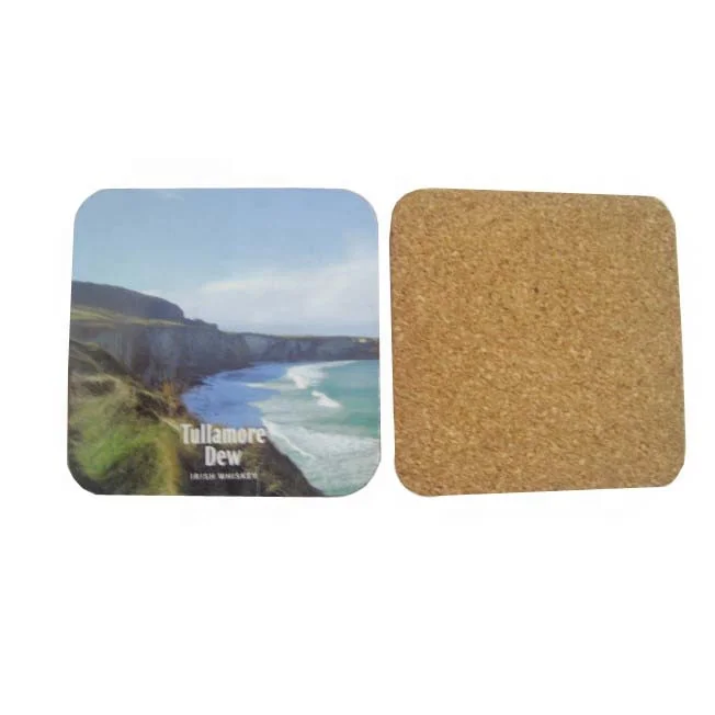 
Custom Made Coasters For Drinks Absorbent Cork Coasters Set on table with Holder cork wood base 