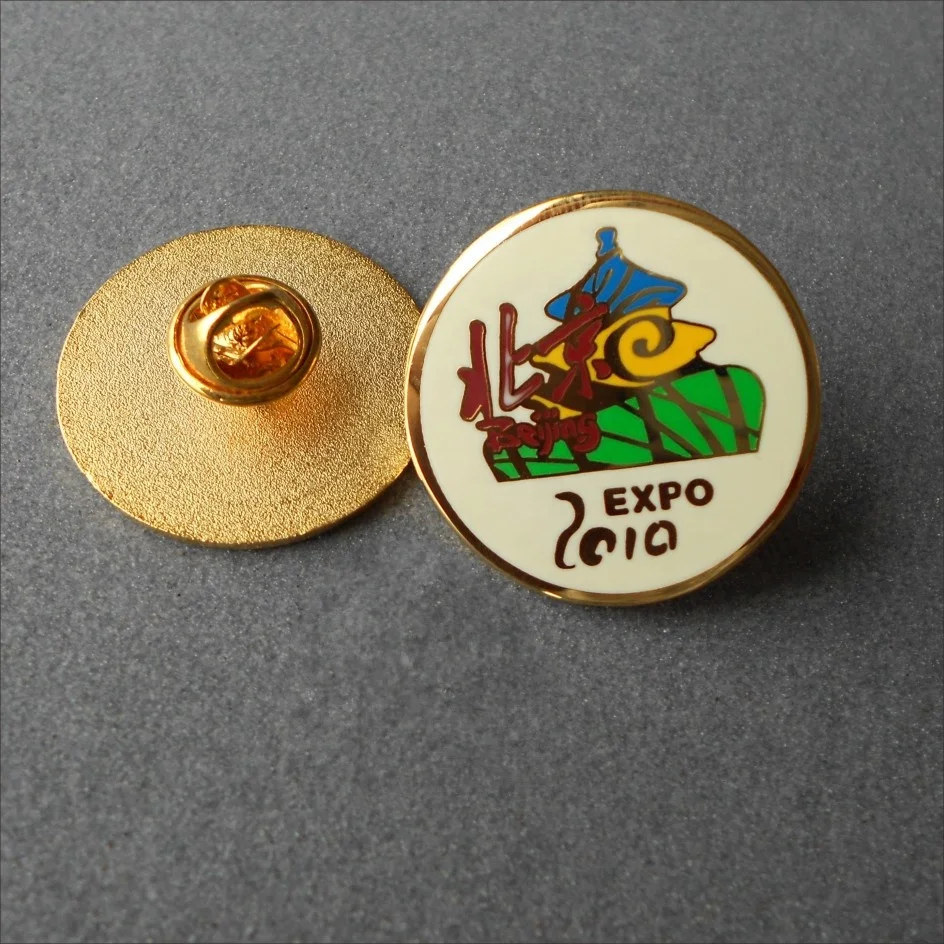 Custom your own logo hard enamel flower lapel pin with gold plated