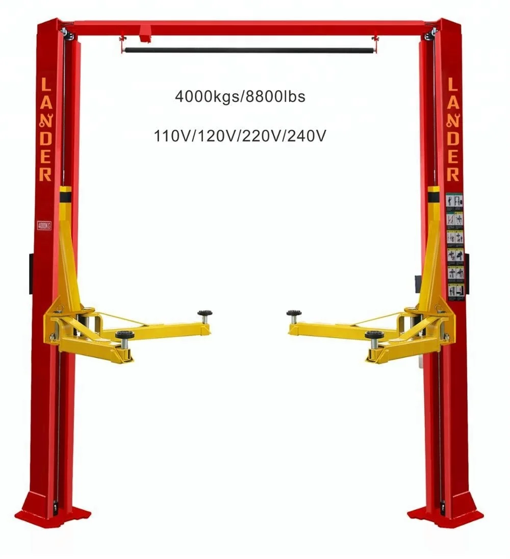 Asymmetrical Column 4000kgs Capacity Clear Floor Two Post Car Lift