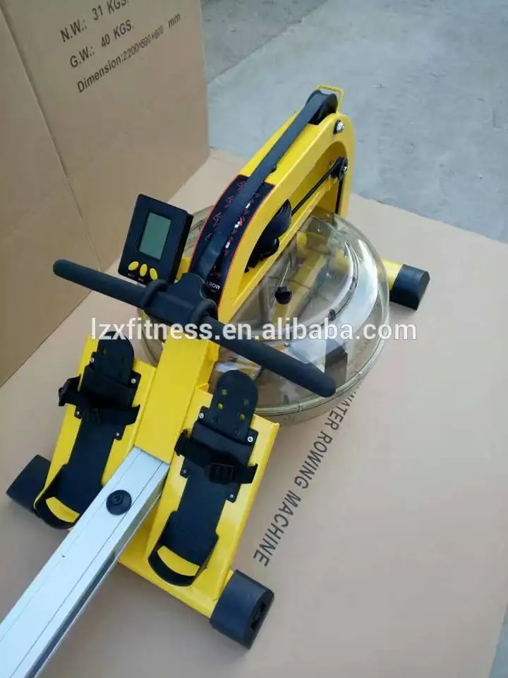 Commercial gym fitness aerobic equipment series Foldable Water Resistance Rowing Machine Steel Frame