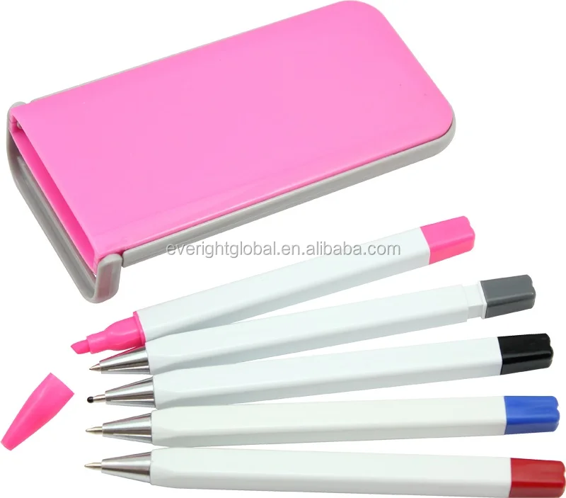 
T0031 Low MOQ Multi-functional Pen and pencil set with plastic box for promotional event 