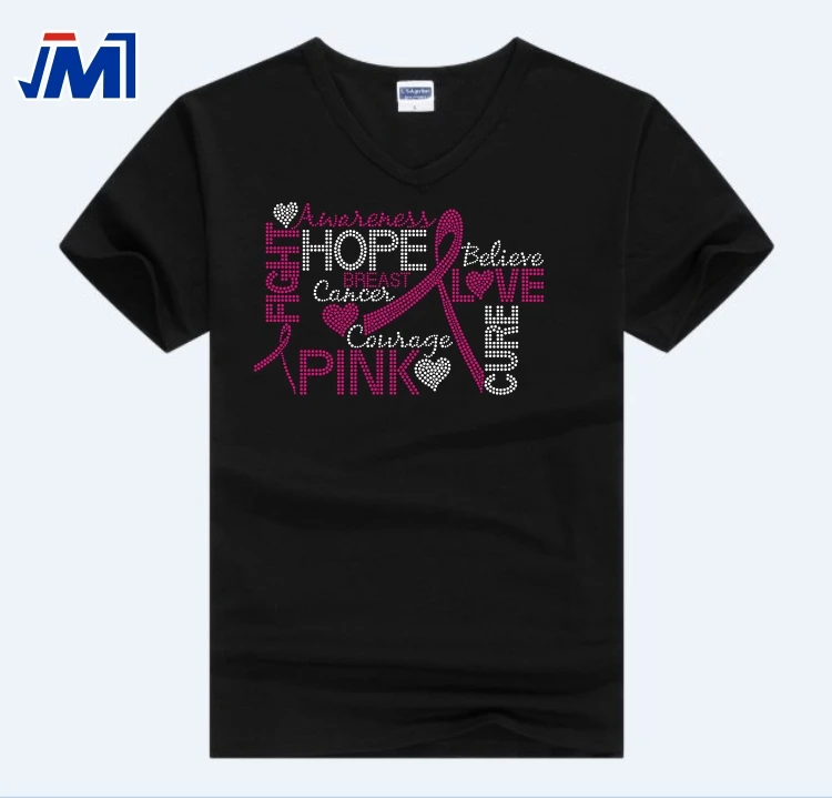 Breast Cancer Awareness iron on Rhinestone transfer design