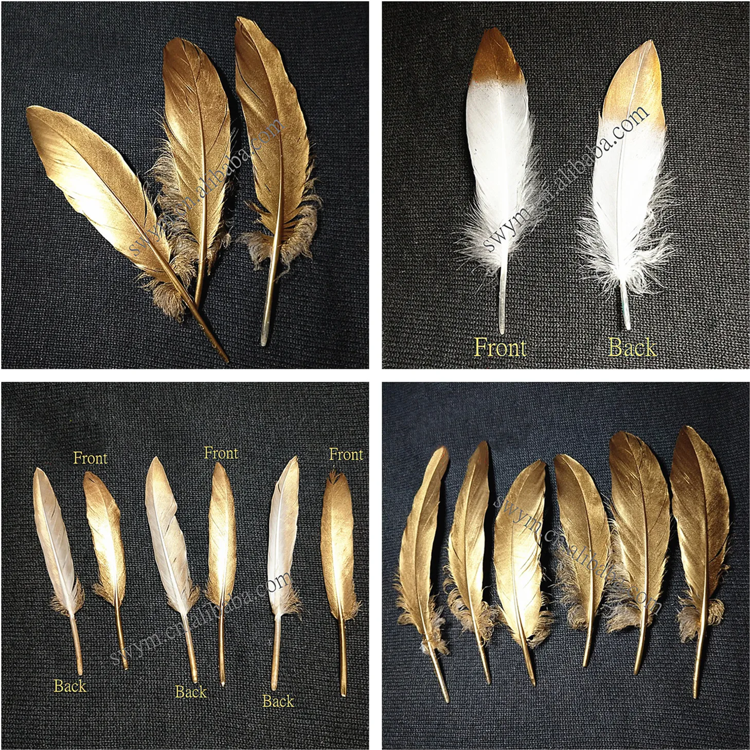Gold Craft Goose Plume Feather for  DIY decoration goose feather bunddles